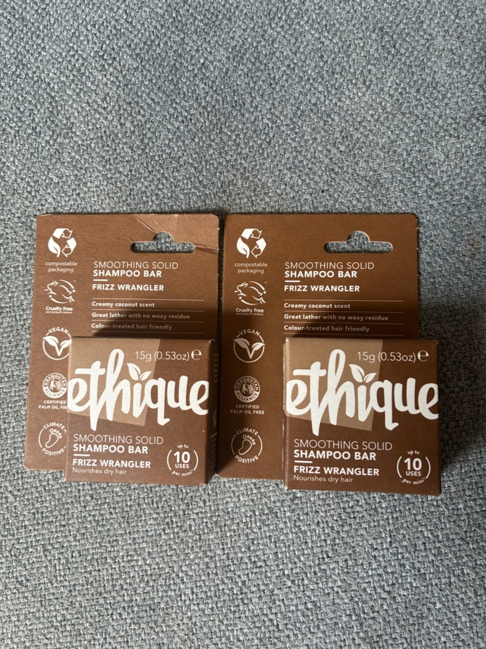 Ethique Frizz Wrangler Smoothing Solid Shampoo Bar - Brown (Set of 2)